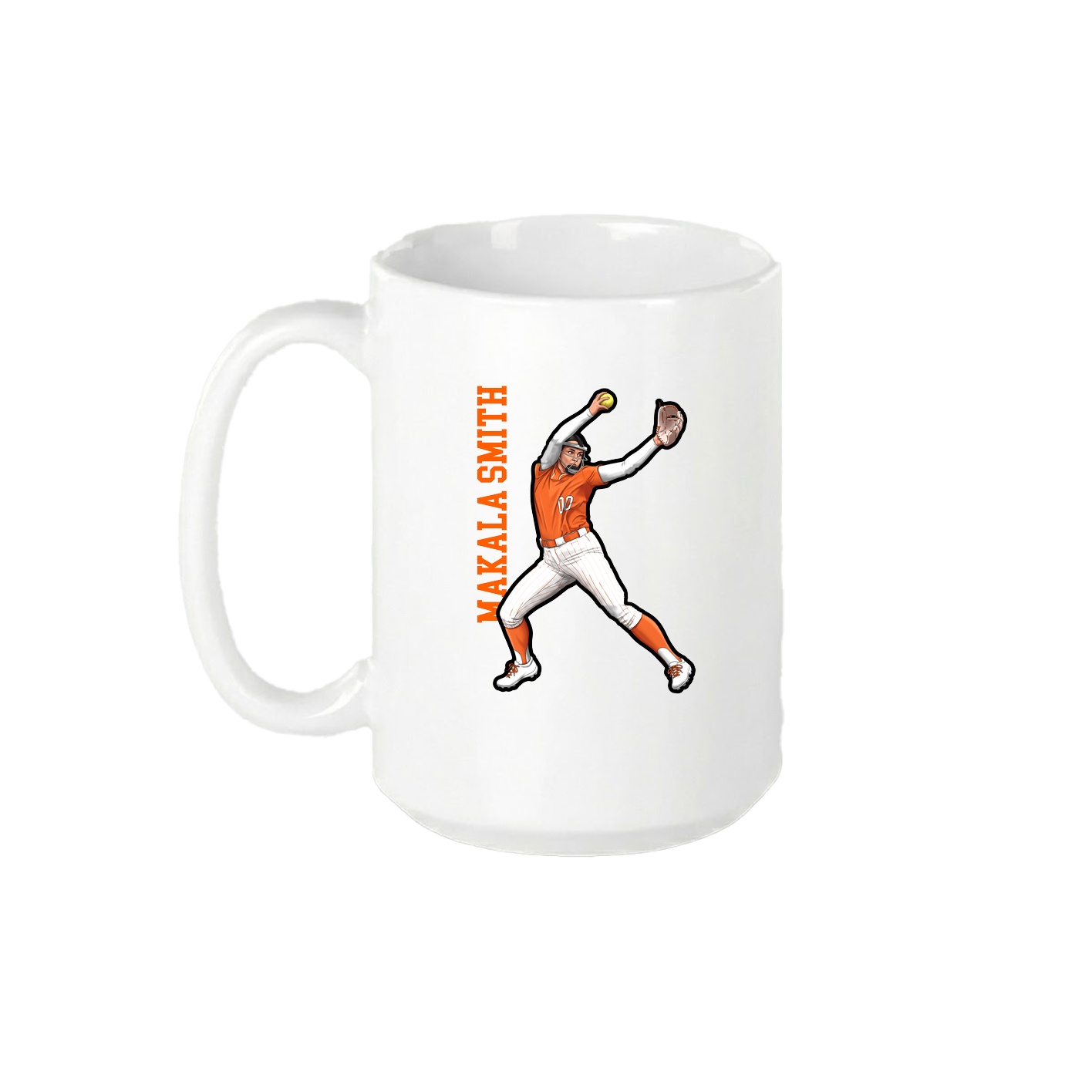 15oz Coffee Mug — Name Vertical in White