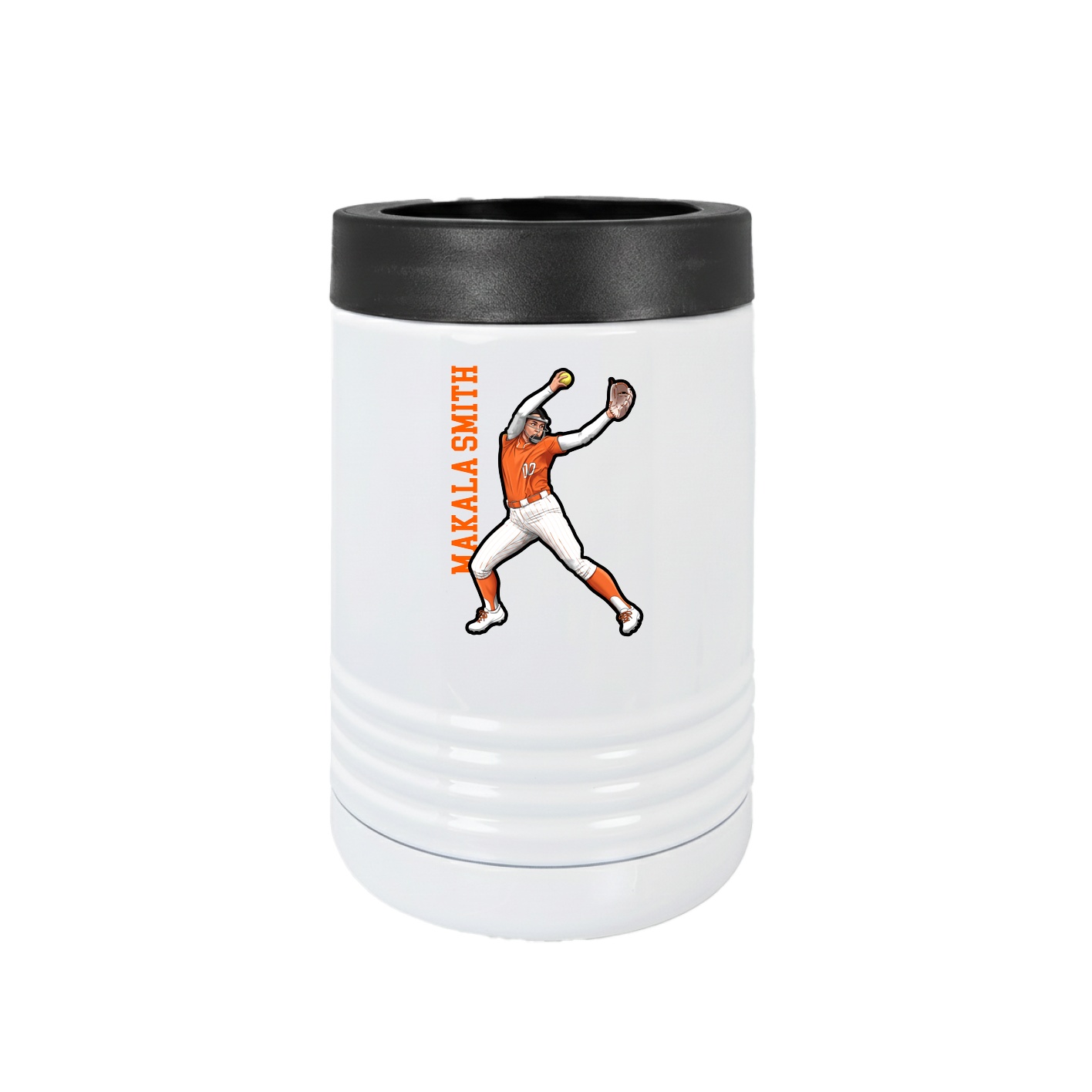 Beverage Holder — Name Vertical in White