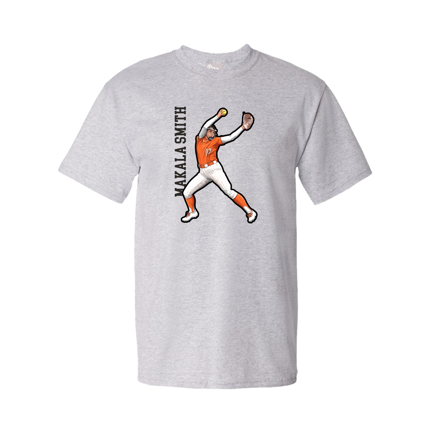 Tee — Name Vertical in Grey