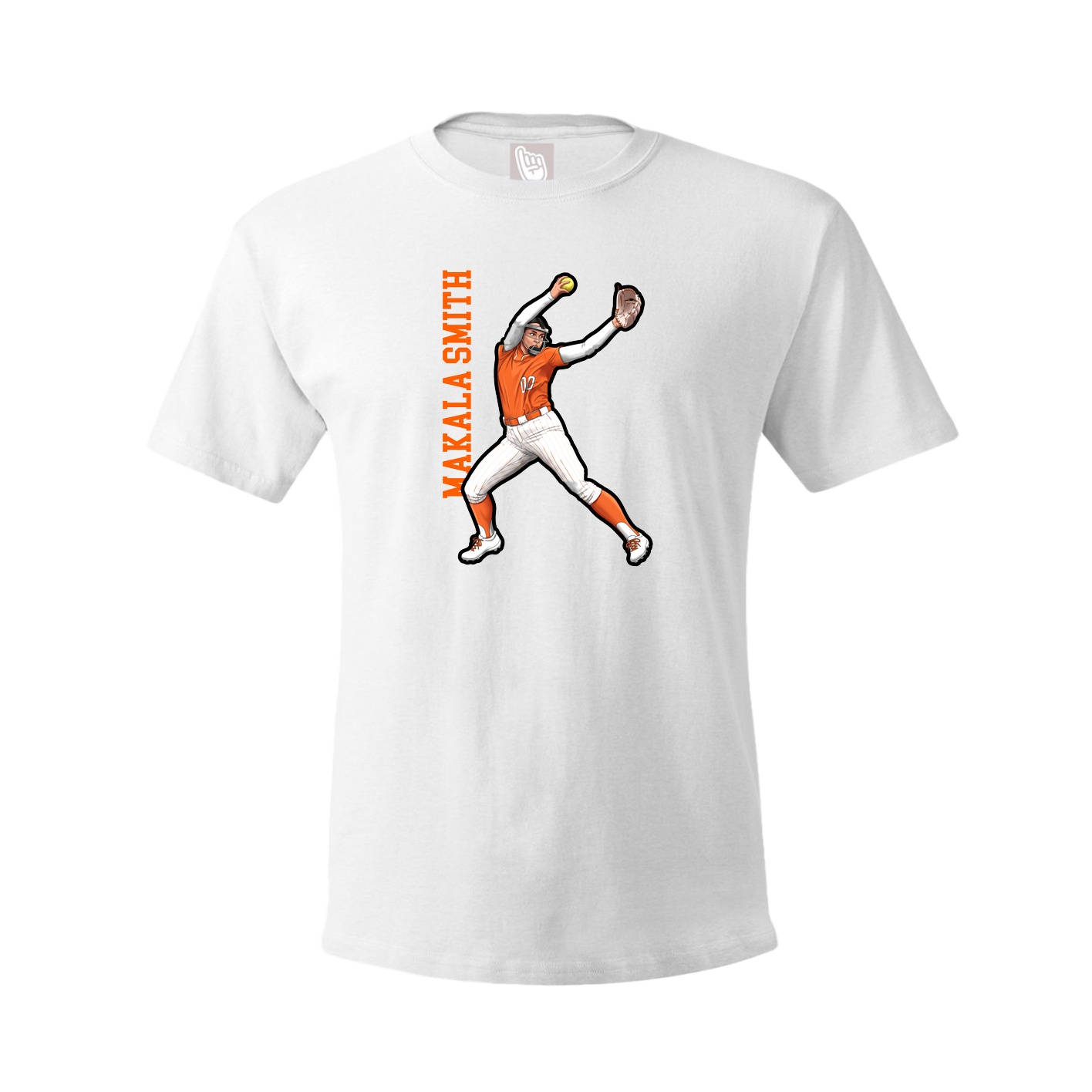 Youth Tee — Name Vertical in White