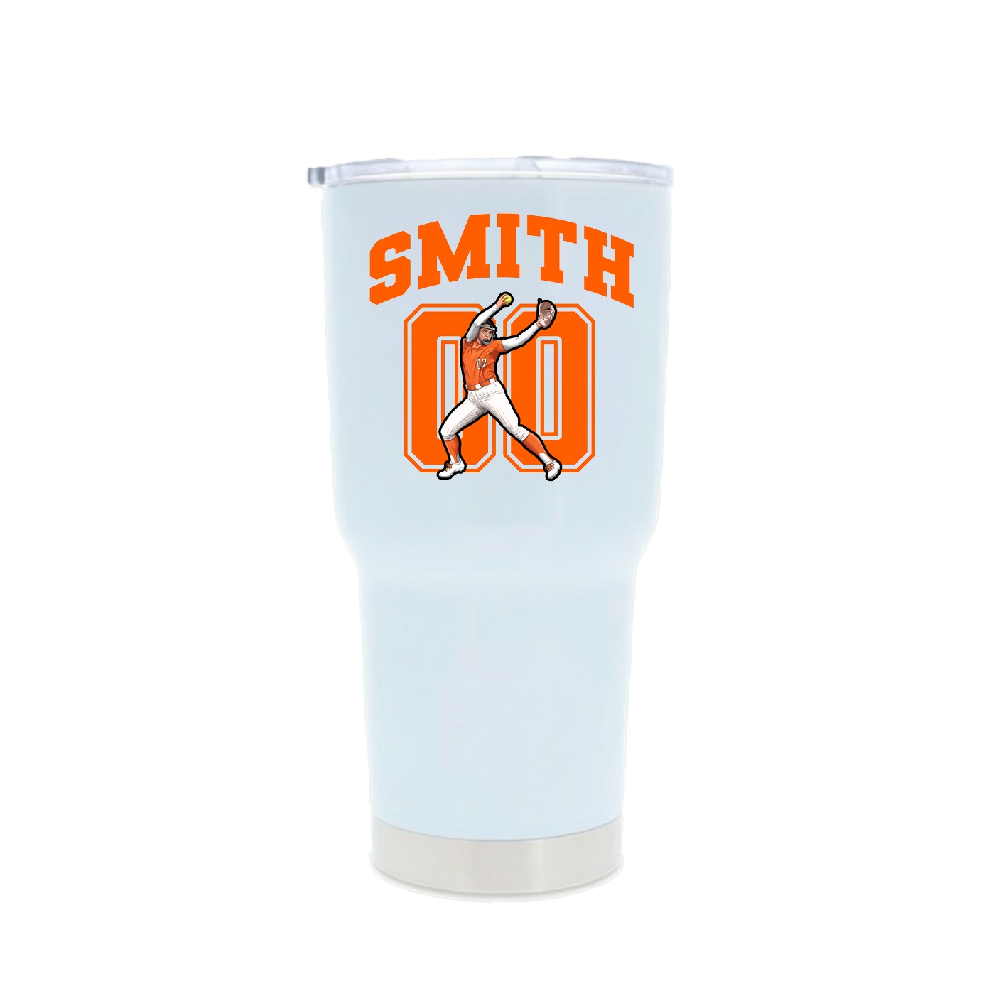 30oz Stainless Steel Tumbler — Number in White