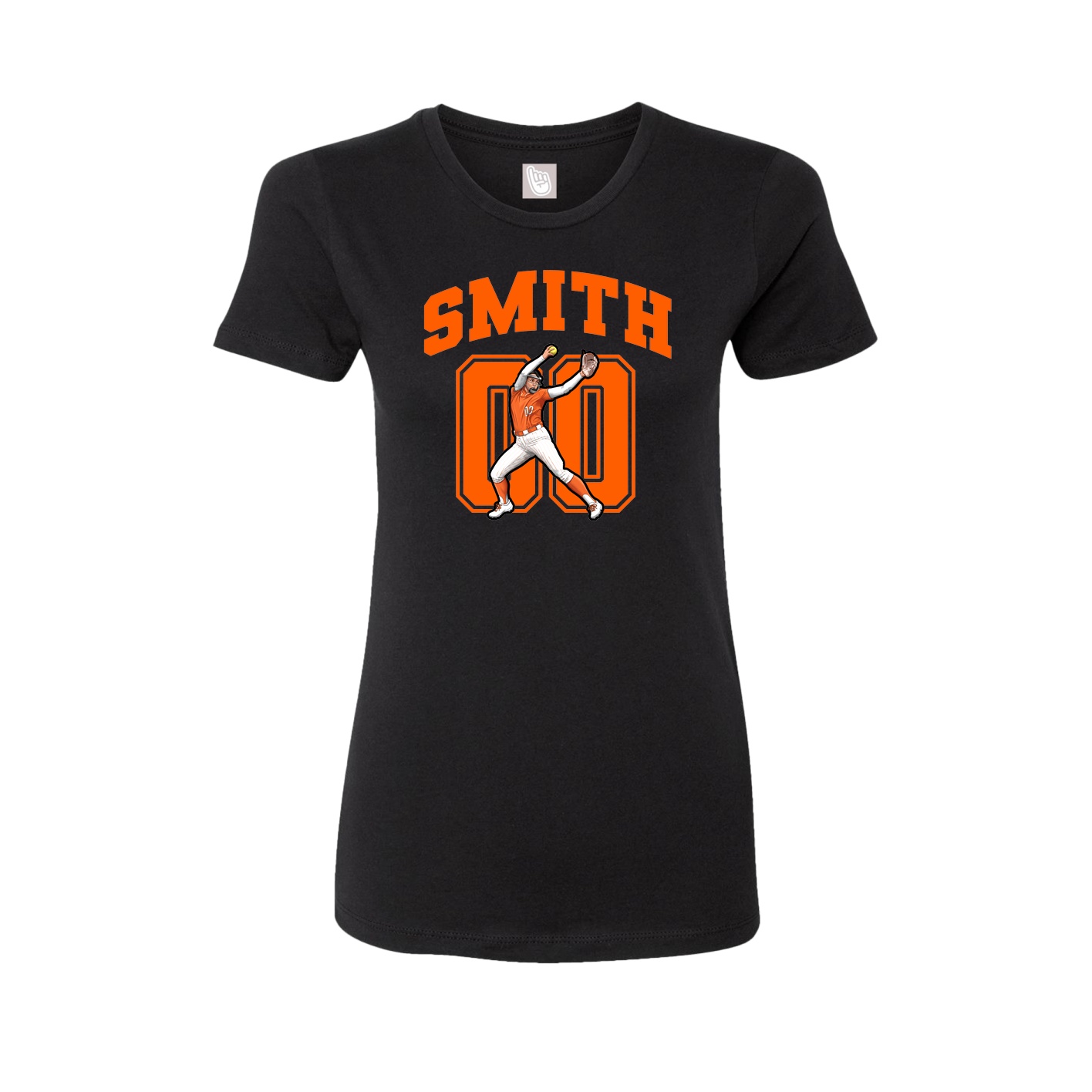 Fitted Women's Tee — Number in Black