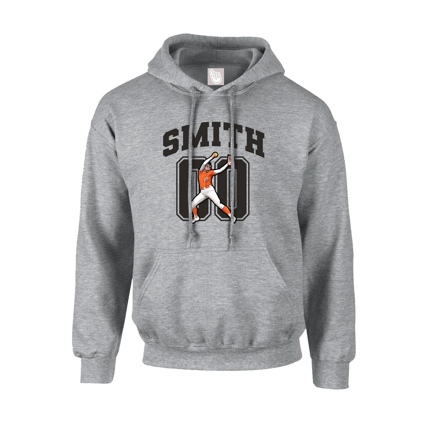 Youth Hoodie — Number in Grey