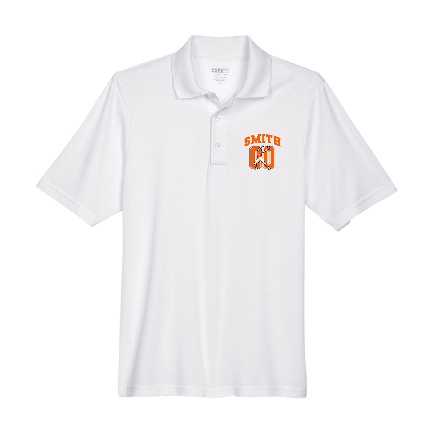 Performance Polo — Number in White