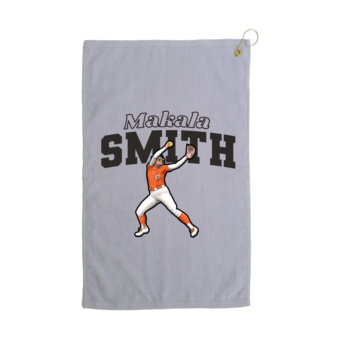 Golf Towel — Name Arch in Grey