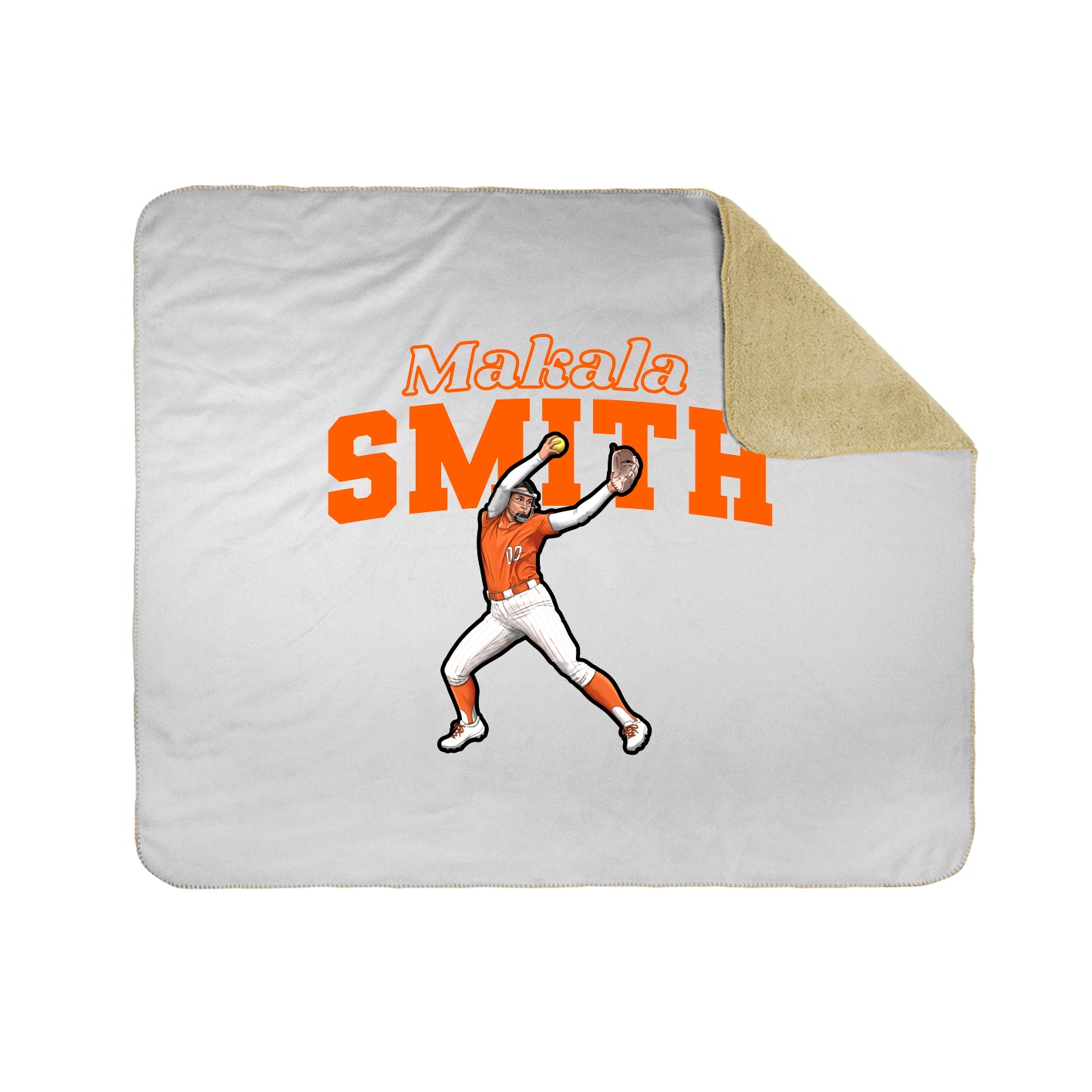 Throw Blanket — Name Arch in White