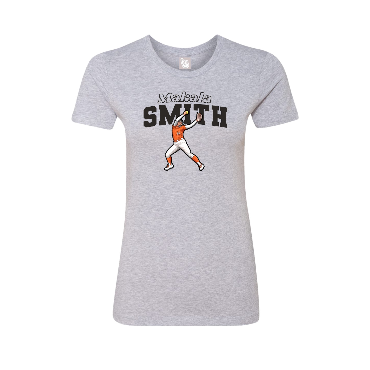 Fitted Women's Tee — Name Arch in Grey