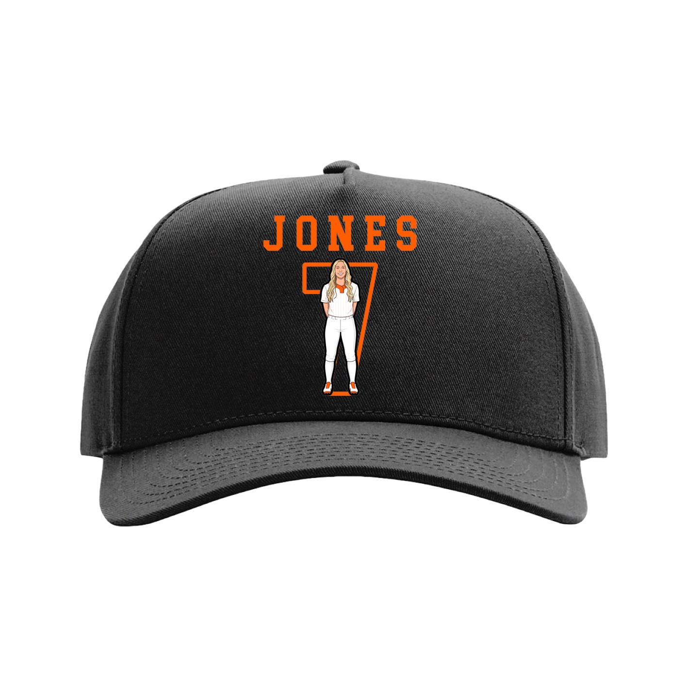 Full Fabric Five-Panel Champ Cap — Shirsey in Black