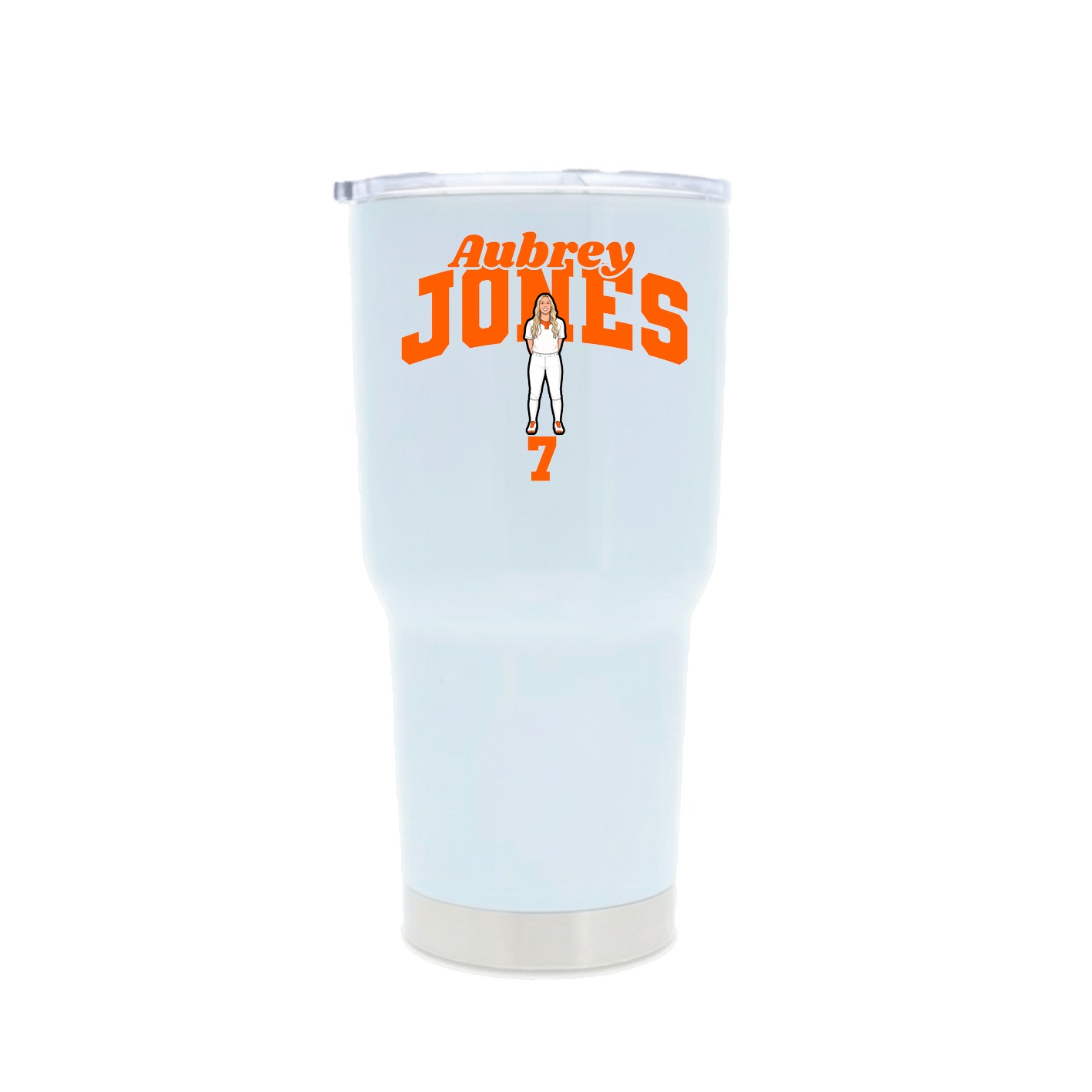 30oz Stainless Steel Tumbler — Signature Arch in White