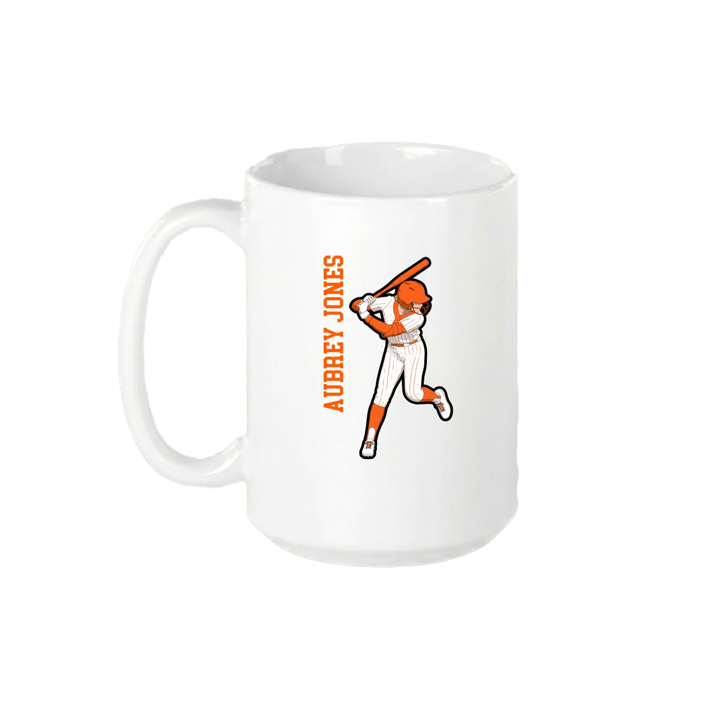 15oz Coffee Mug — Name Vertical in White