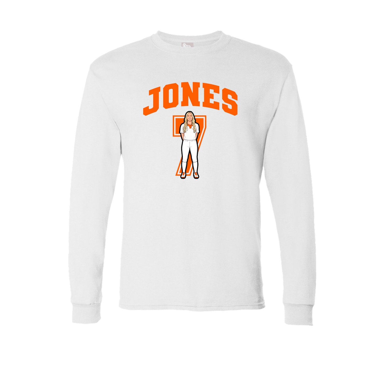 Long Sleeve Tee — Number in White