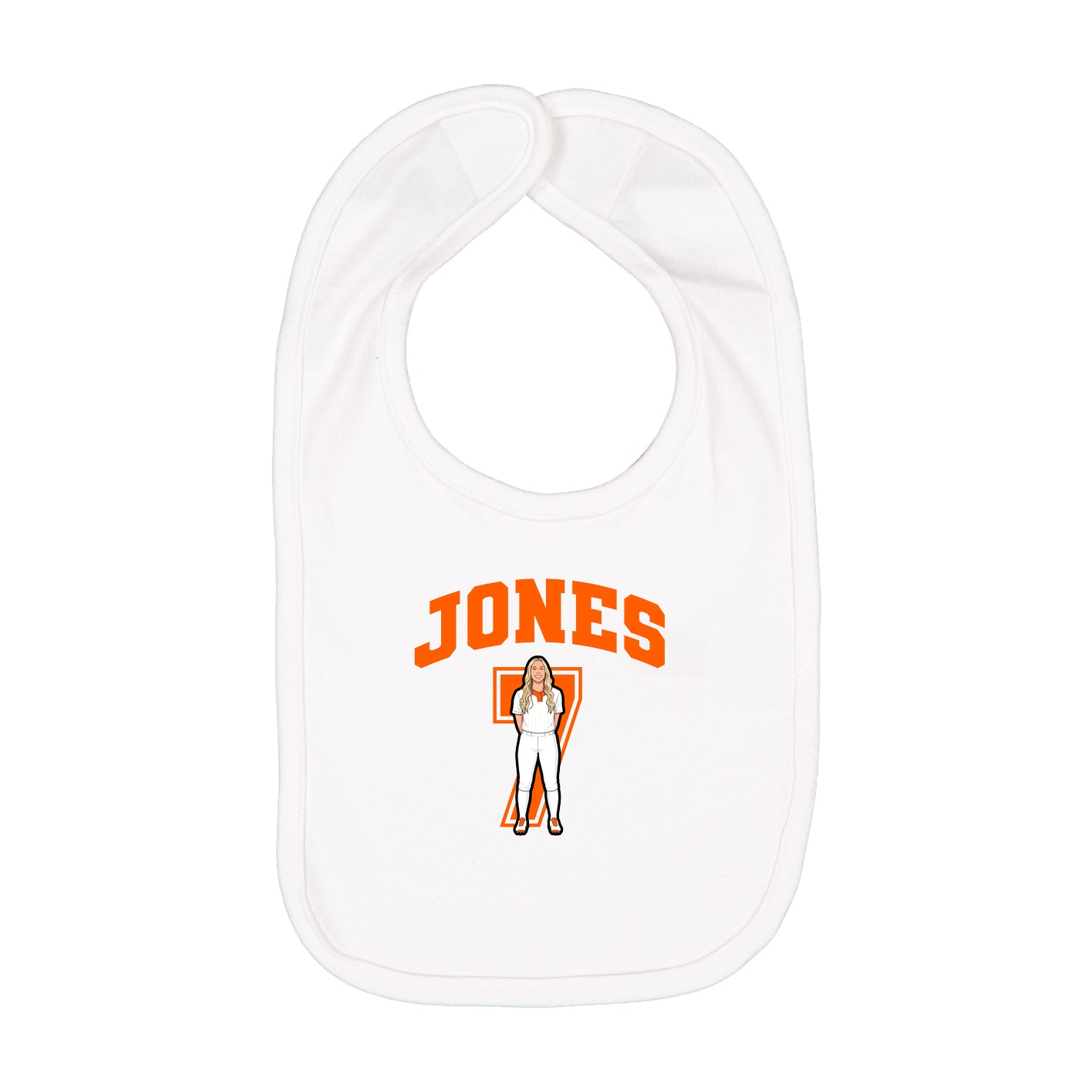 Infant Bib — Number in White