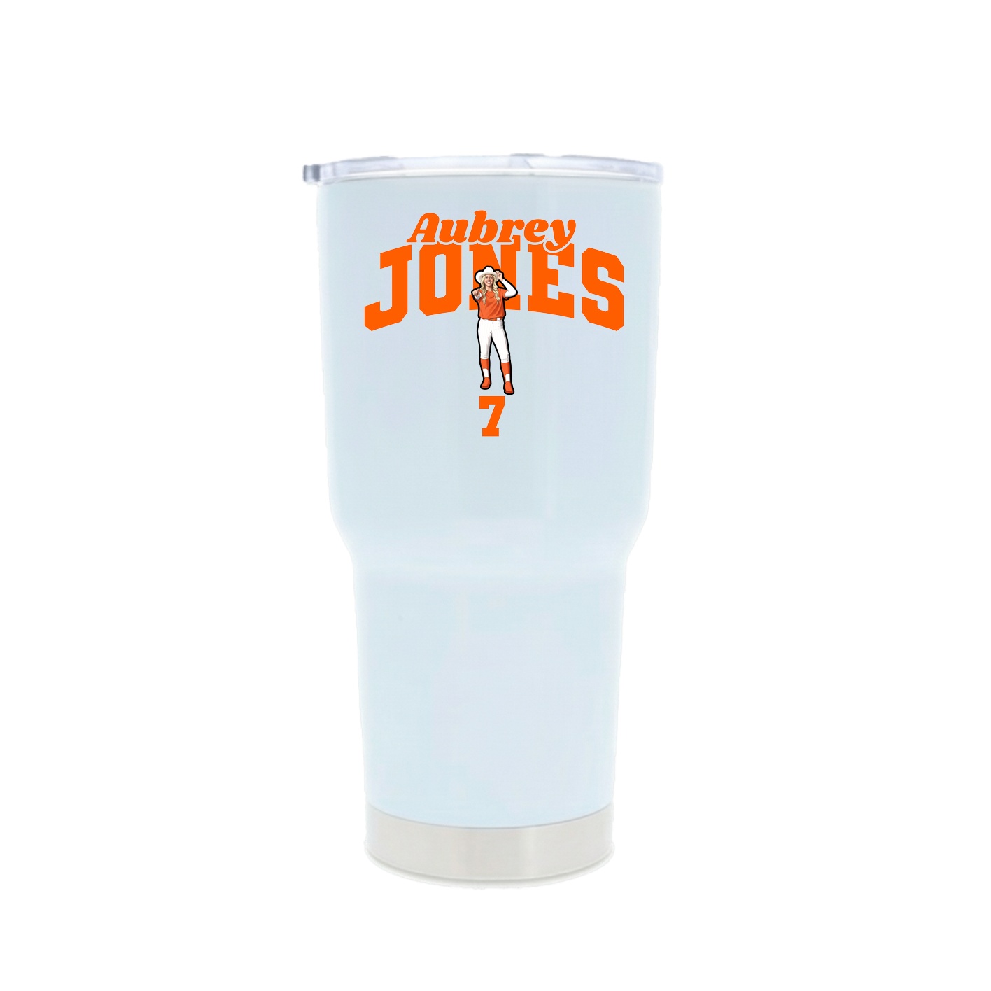 30oz Stainless Steel Tumbler — Signature Arch in White