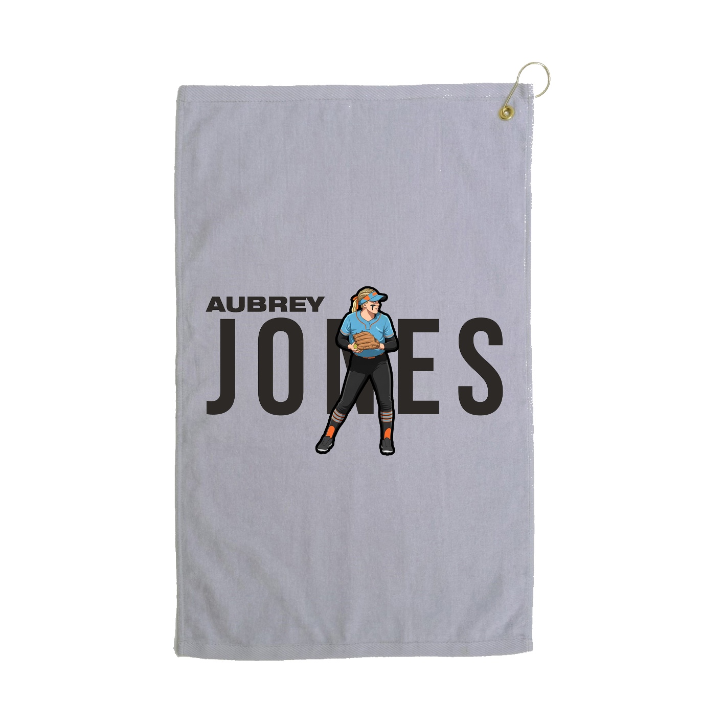Golf Towel — Player Name in Grey