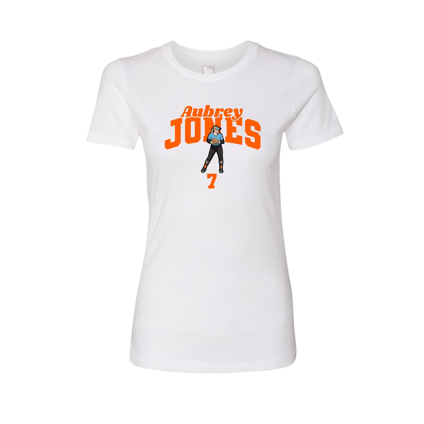 Fitted Women's Tee — Signature Arch in White