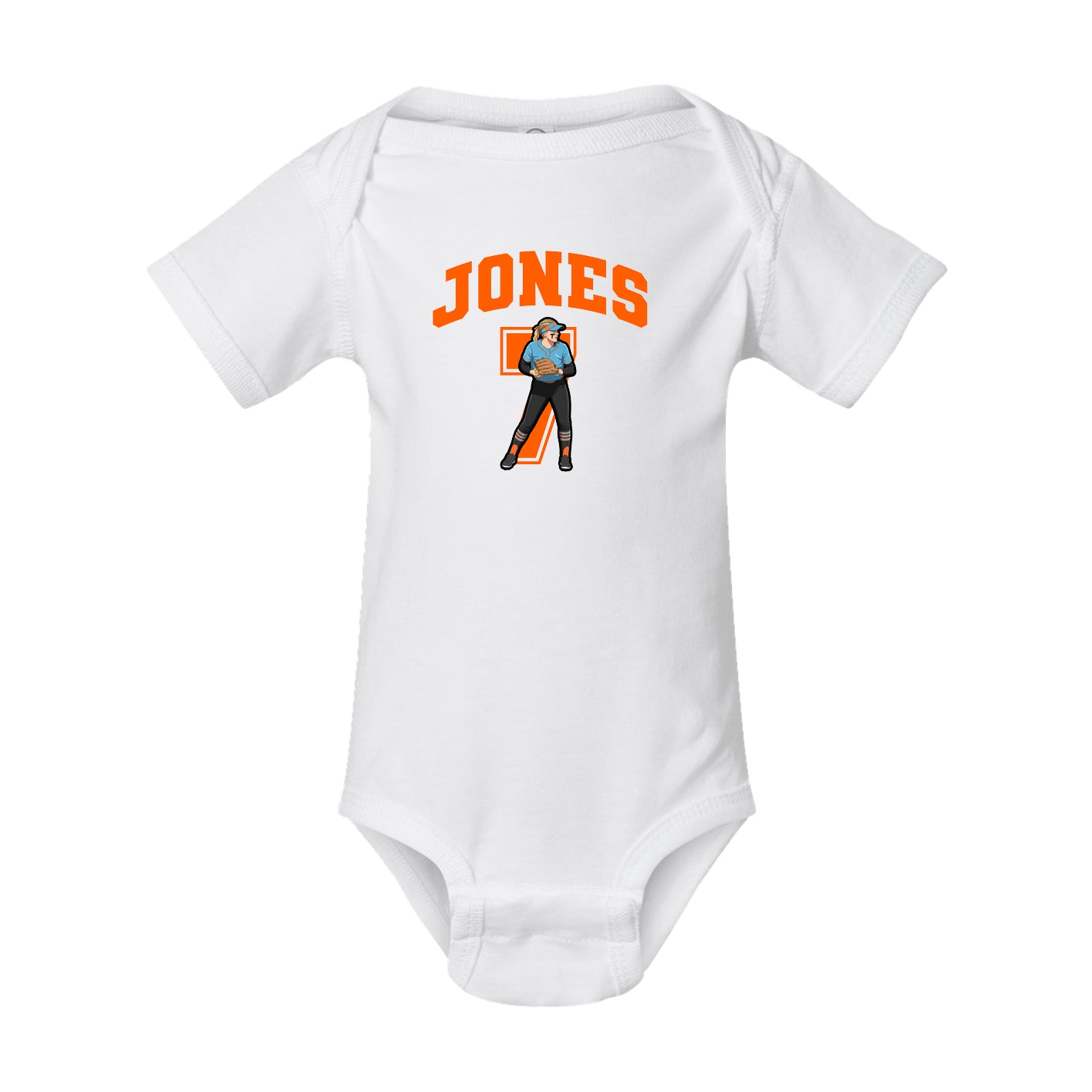 Baby Onesie — Number in White