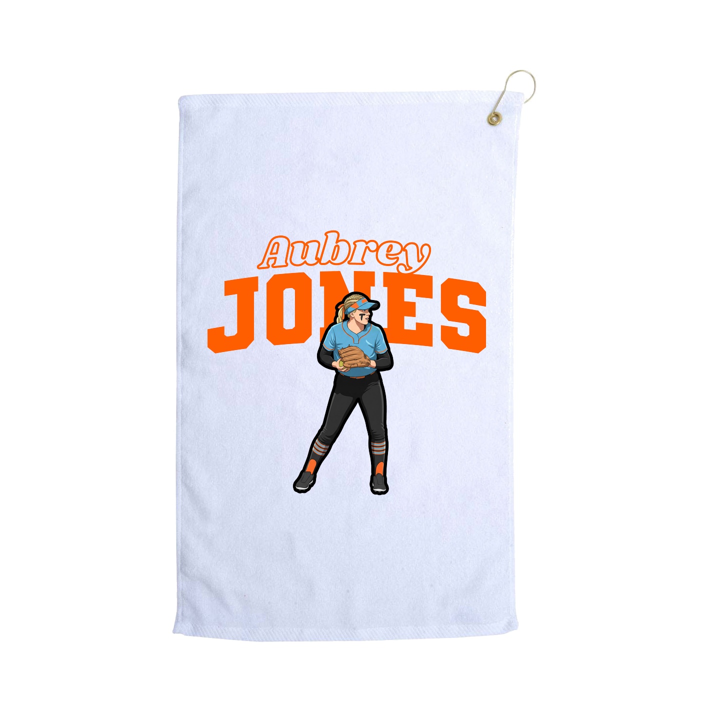 Golf Towel — Name Arch in White