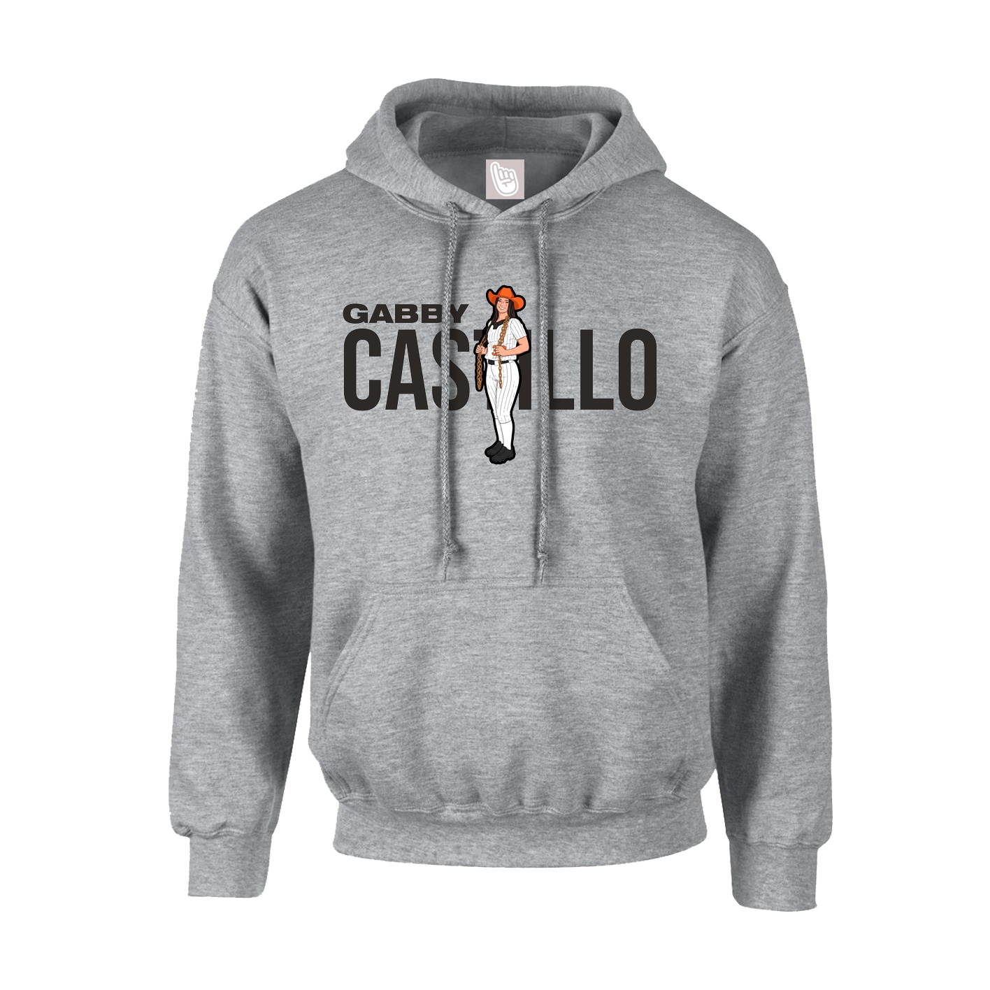 Youth Hoodie — Player Name in Grey
