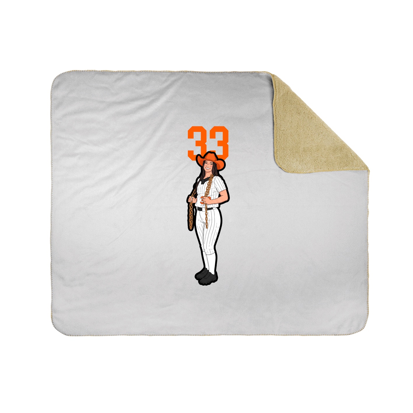 Throw Blanket — Number Top in White