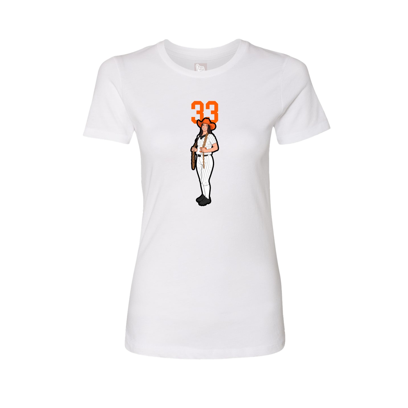 Fitted Women's Tee — Number Top in White