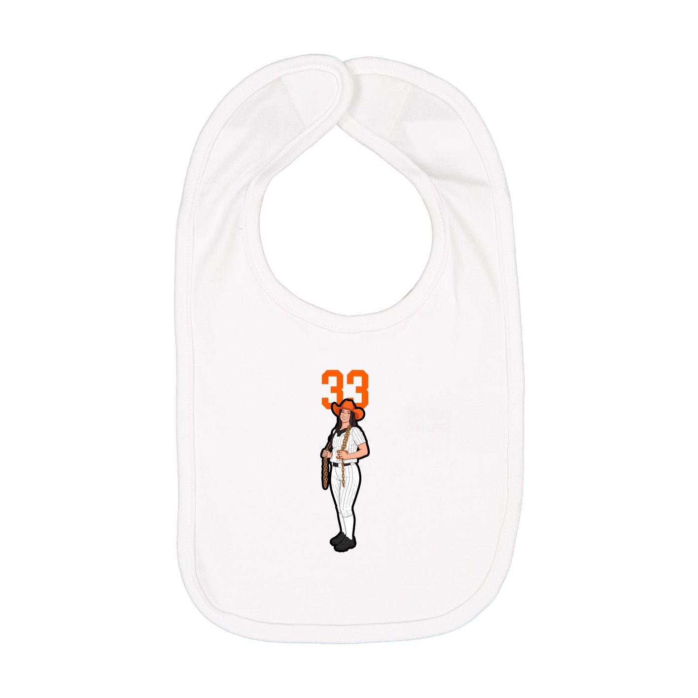 Infant Bib — Number Top in White