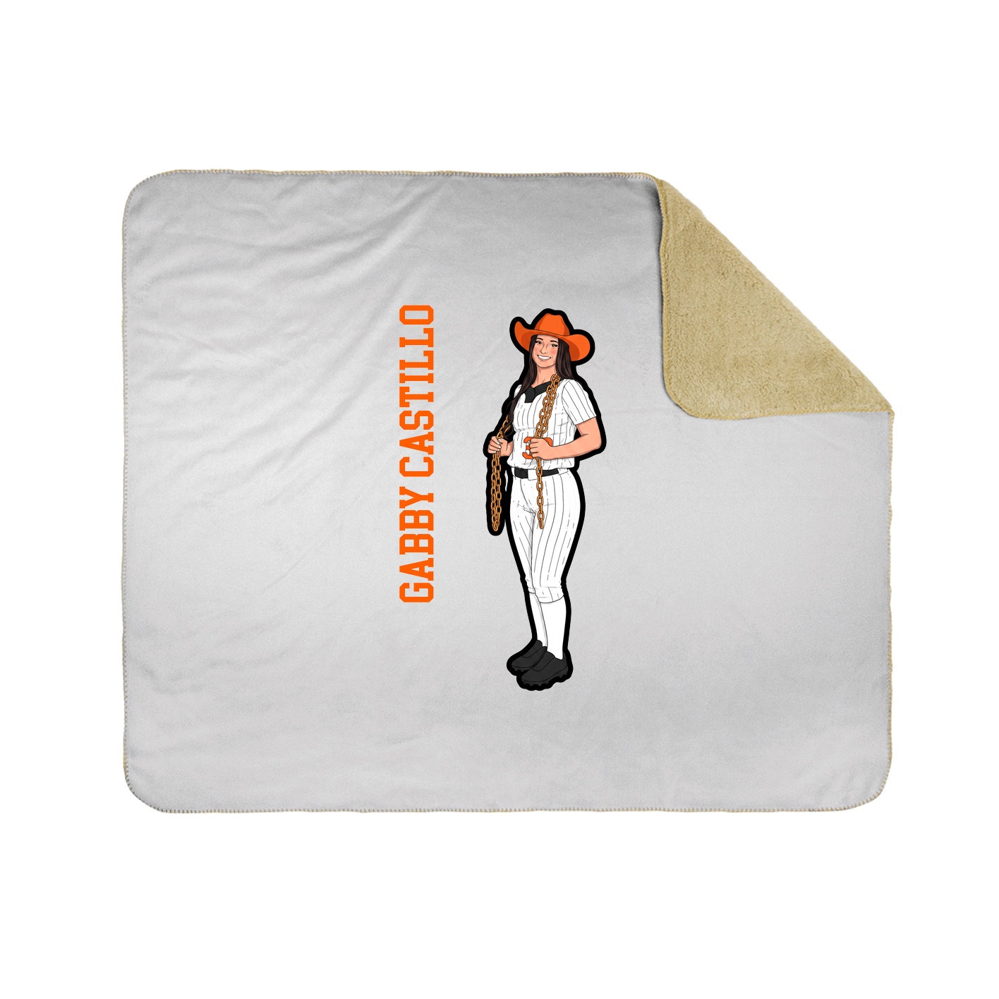 Throw Blanket — Name Vertical in White