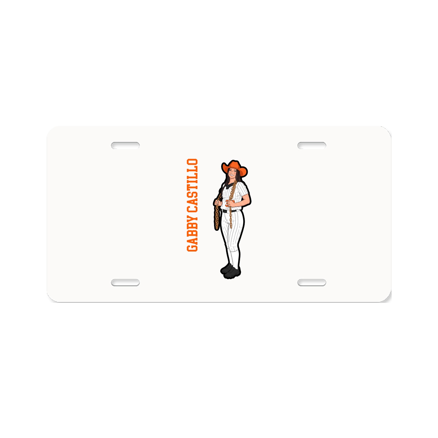 License Plate — Name Vertical in Classic