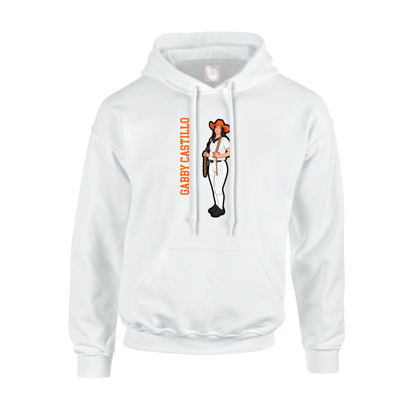 Hoodie — Name Vertical in White