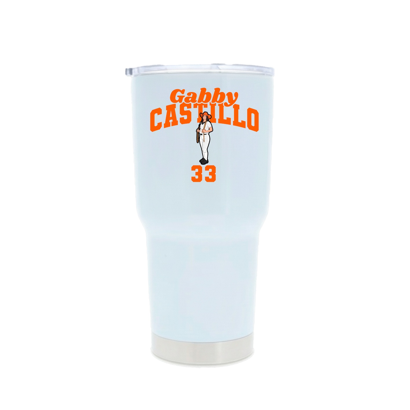 30oz Stainless Steel Tumbler — Signature Arch in White