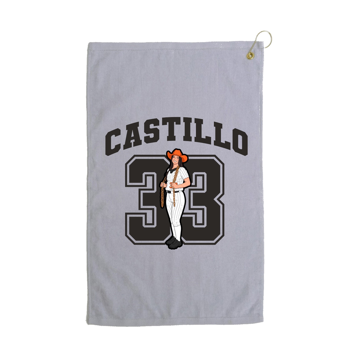 Golf Towel — Number in Grey