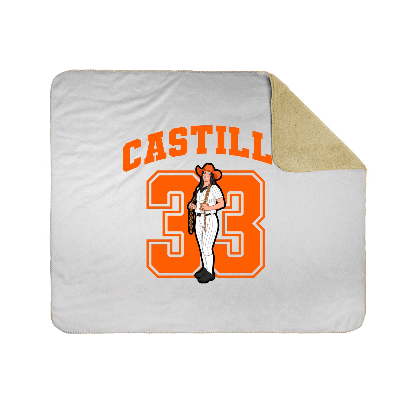 Throw Blanket — Number in White