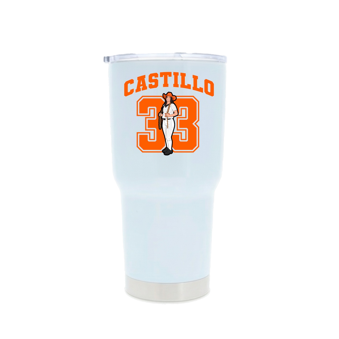 30oz Stainless Steel Tumbler — Number in White