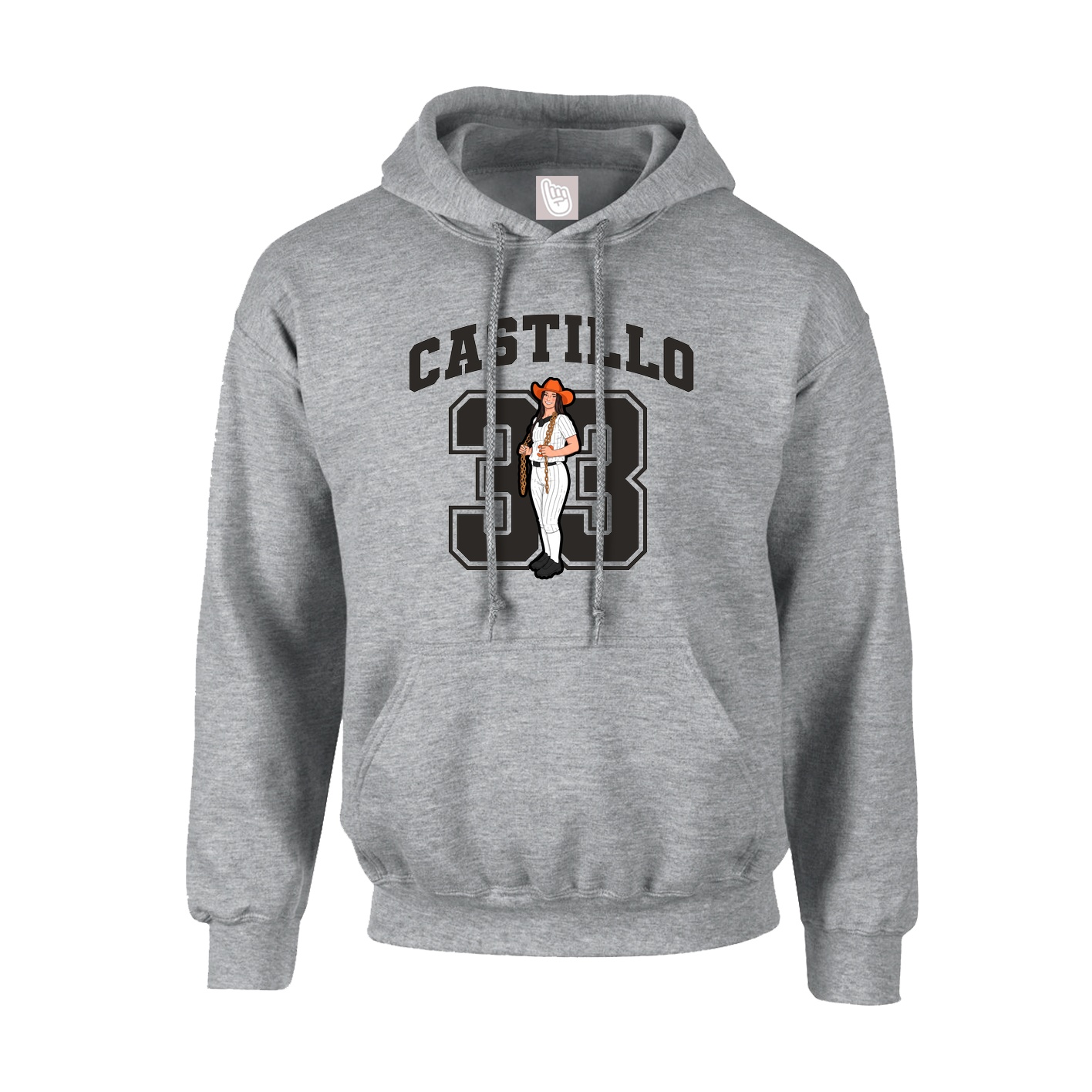 Hoodie — Number in Grey