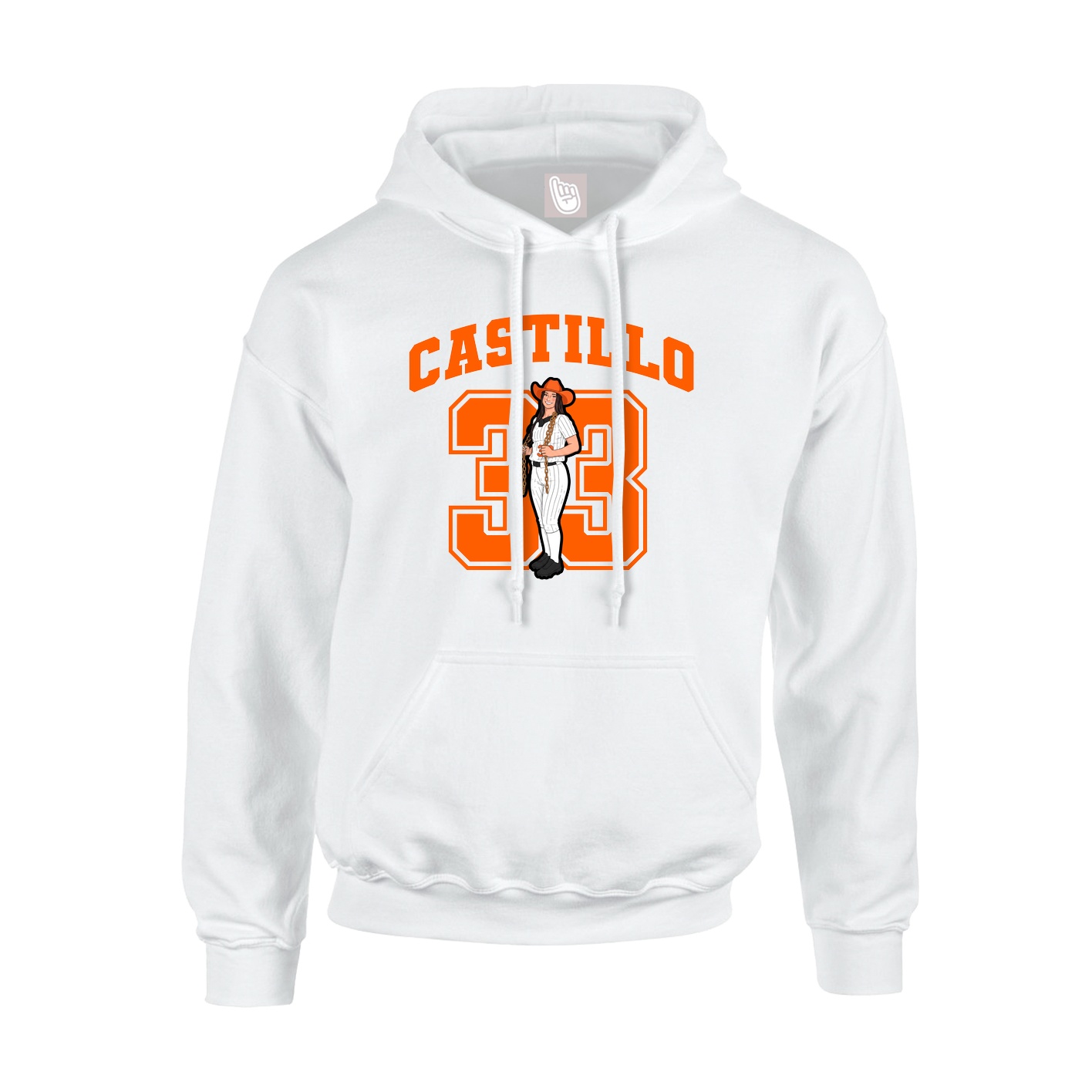Youth Hoodie — Number in White