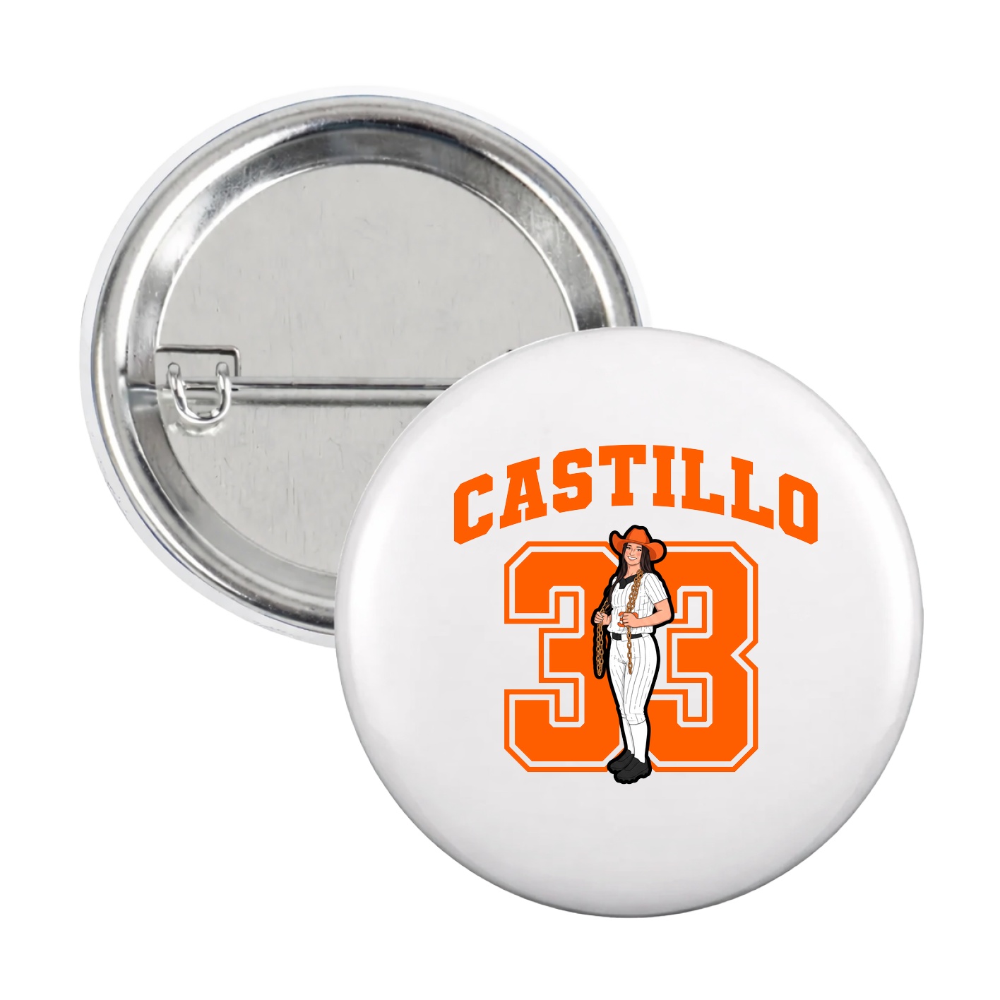 Game Day Button — Number in White