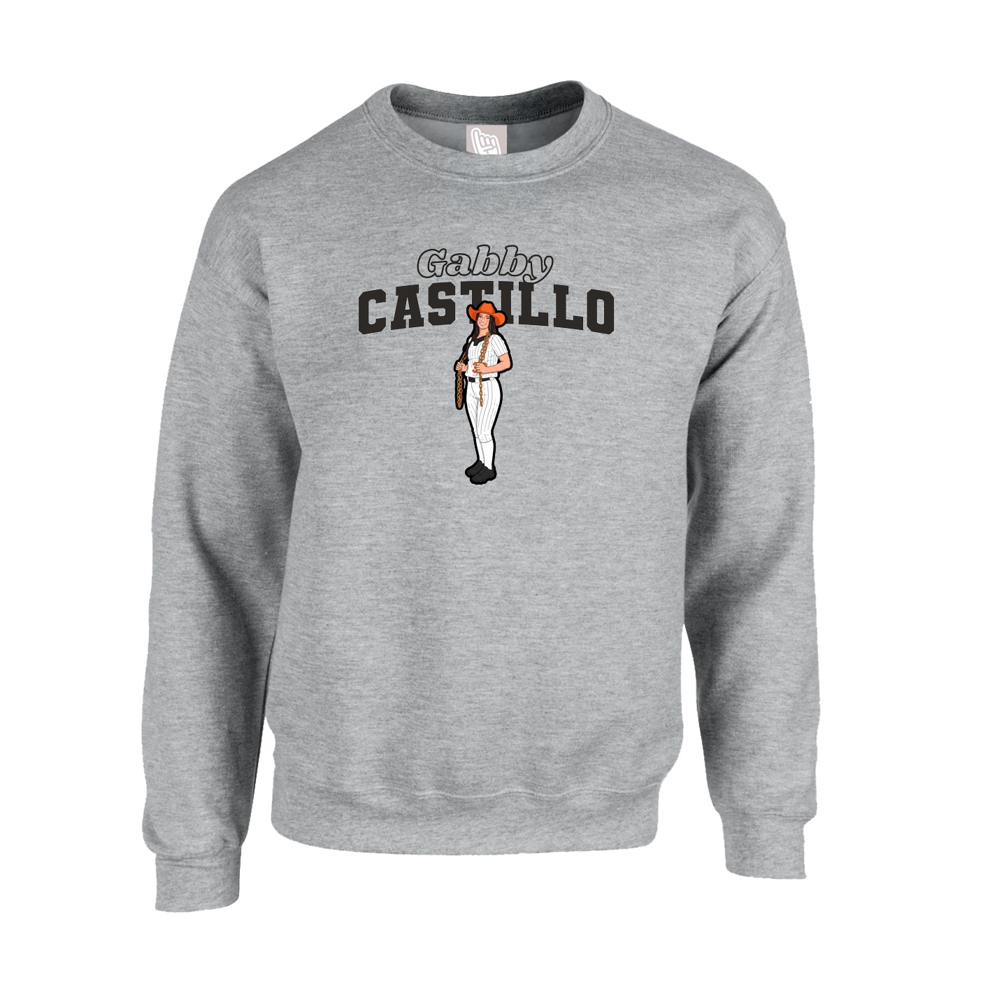 Fleece Crew — Name Arch in Grey