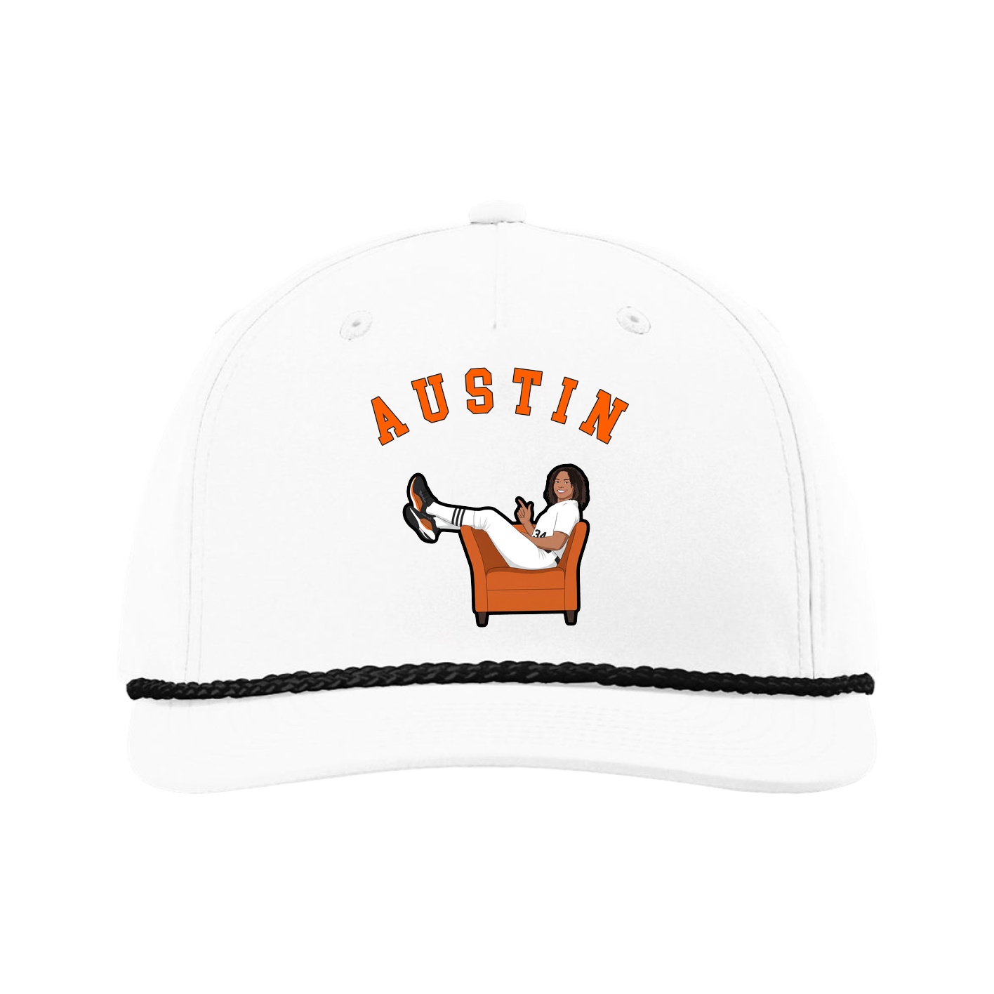 Five-Panel Classic Rope Cap — Shirsey Arch in White