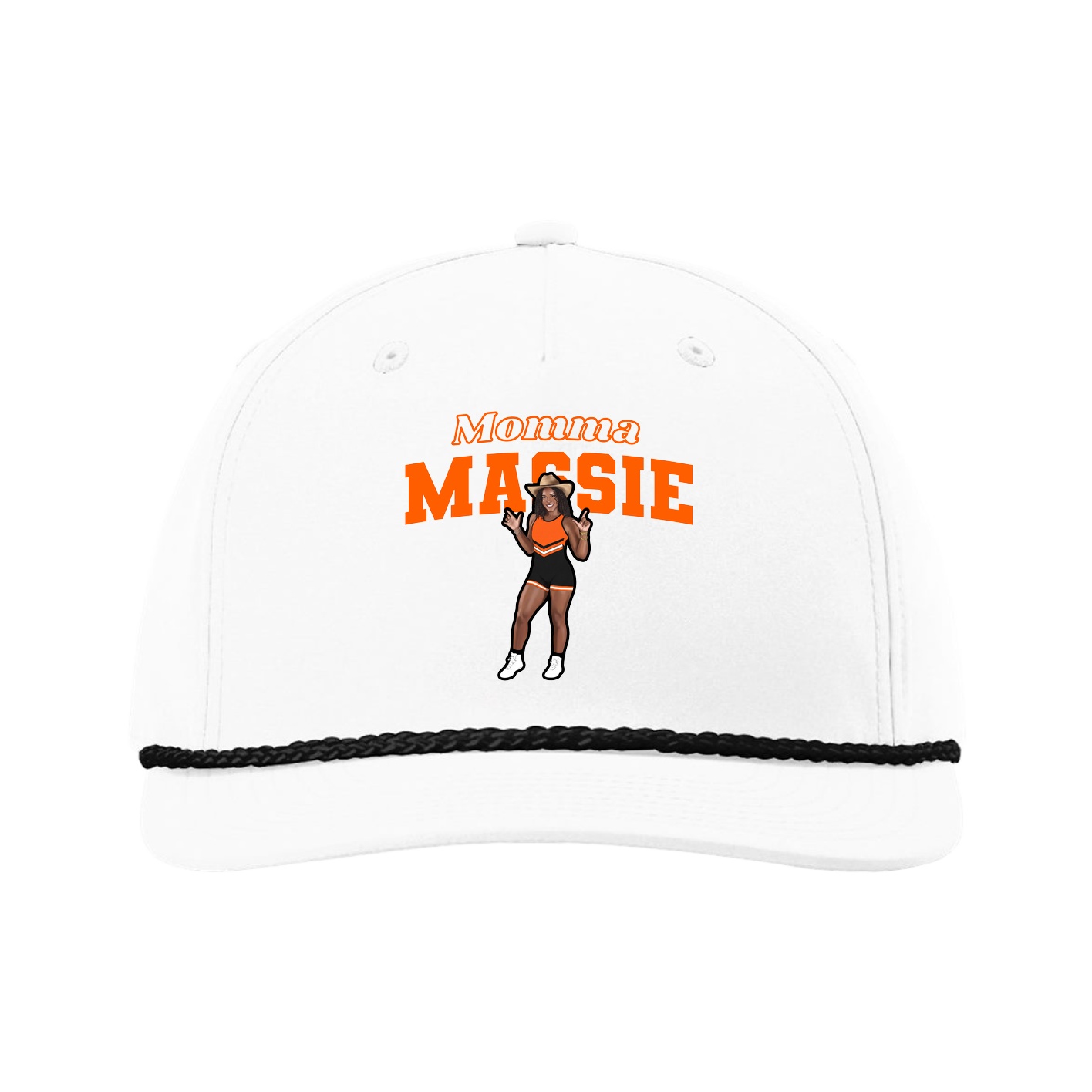 Five-Panel Classic Rope Cap — Mothers Day Block in White