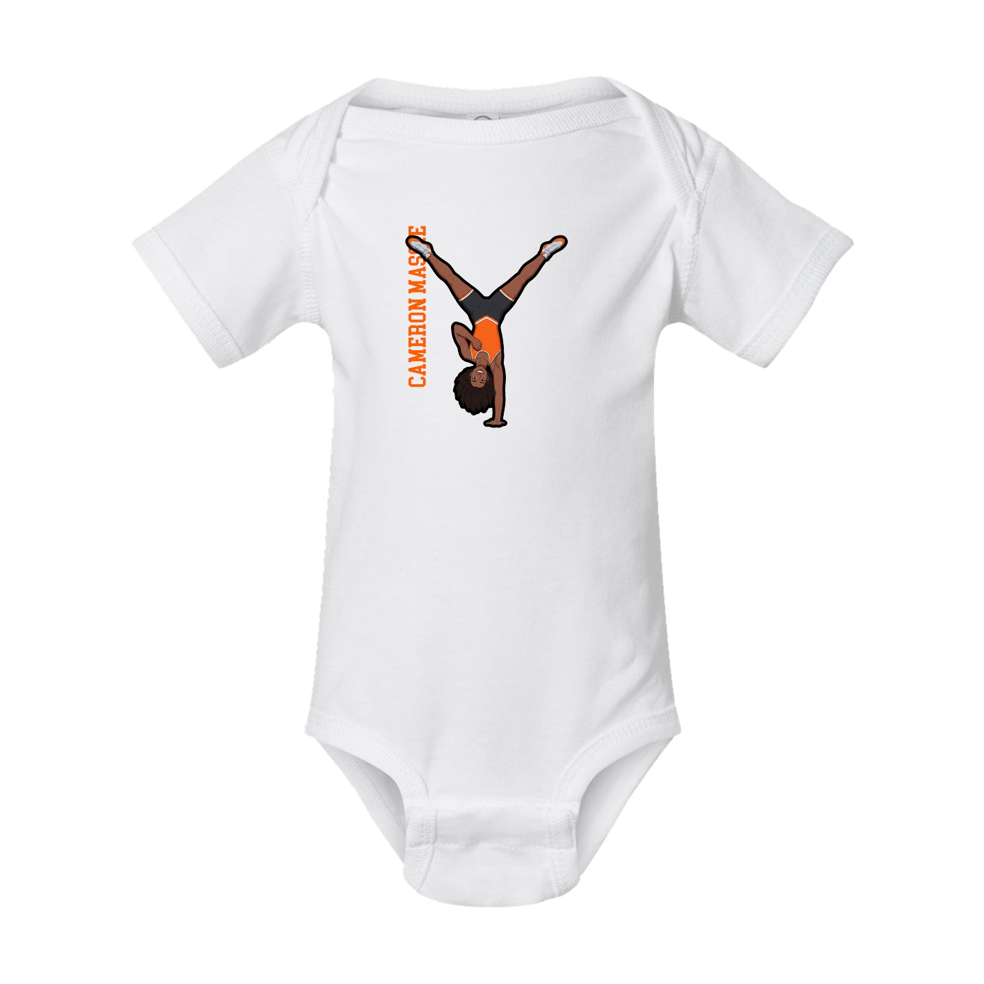 Baby Onesie — Name Vertical in White