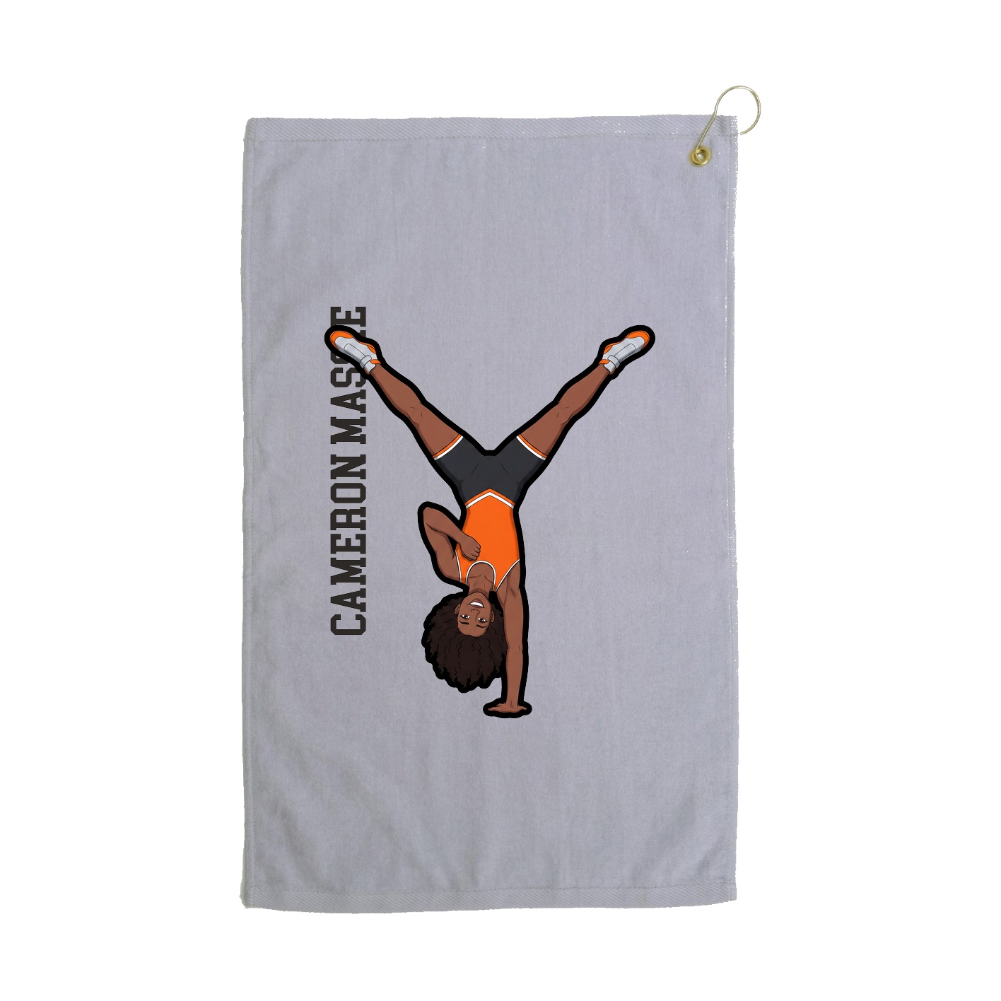 Golf Towel — Name Vertical in Grey