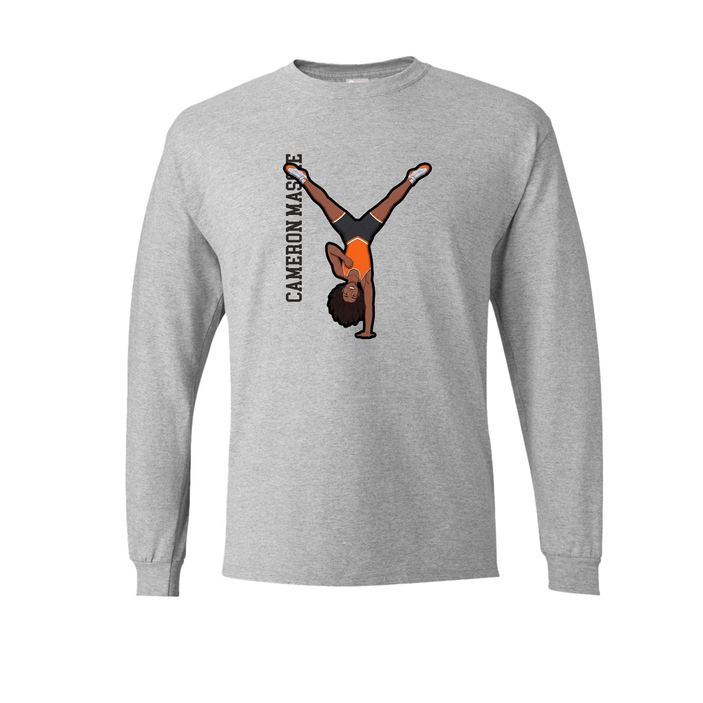 Long Sleeve Tee — Name Vertical in Grey