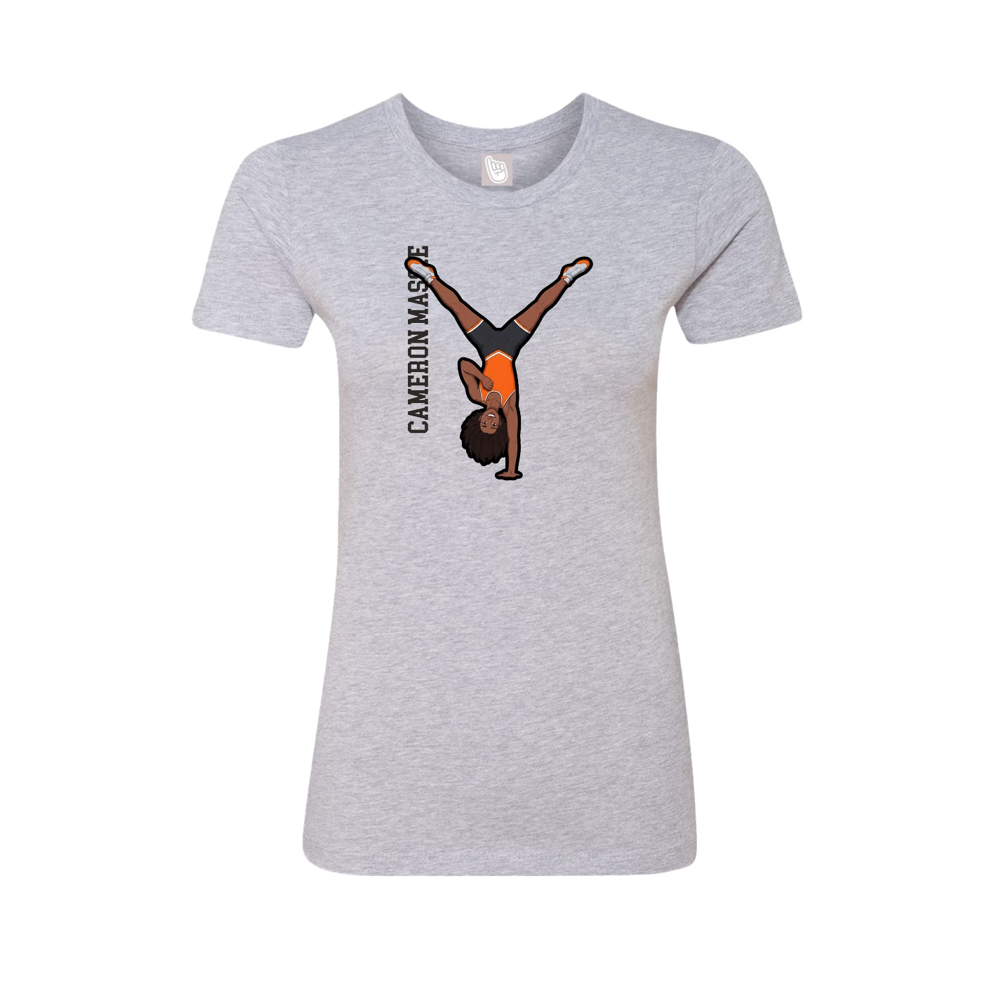 Womens Tee — Name Vertical in Grey