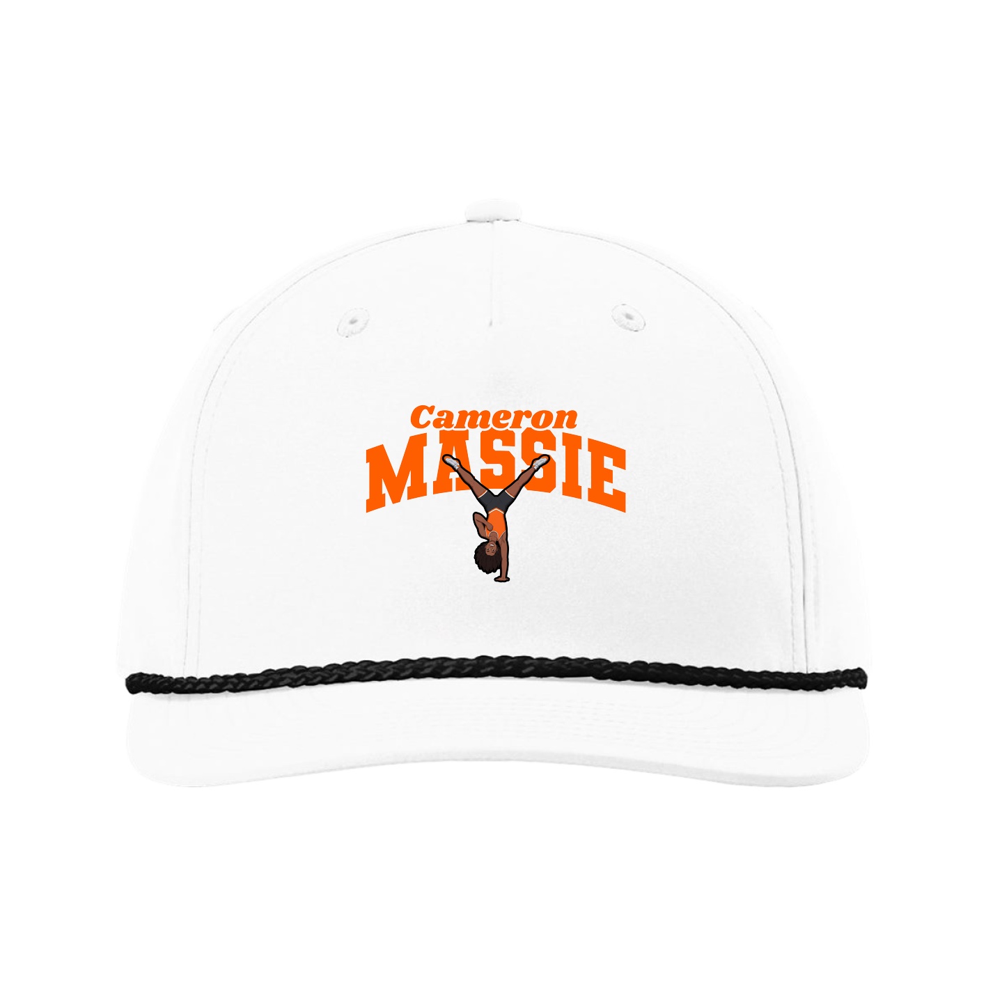 Five-Panel Classic Rope Cap — Signature Arch in White