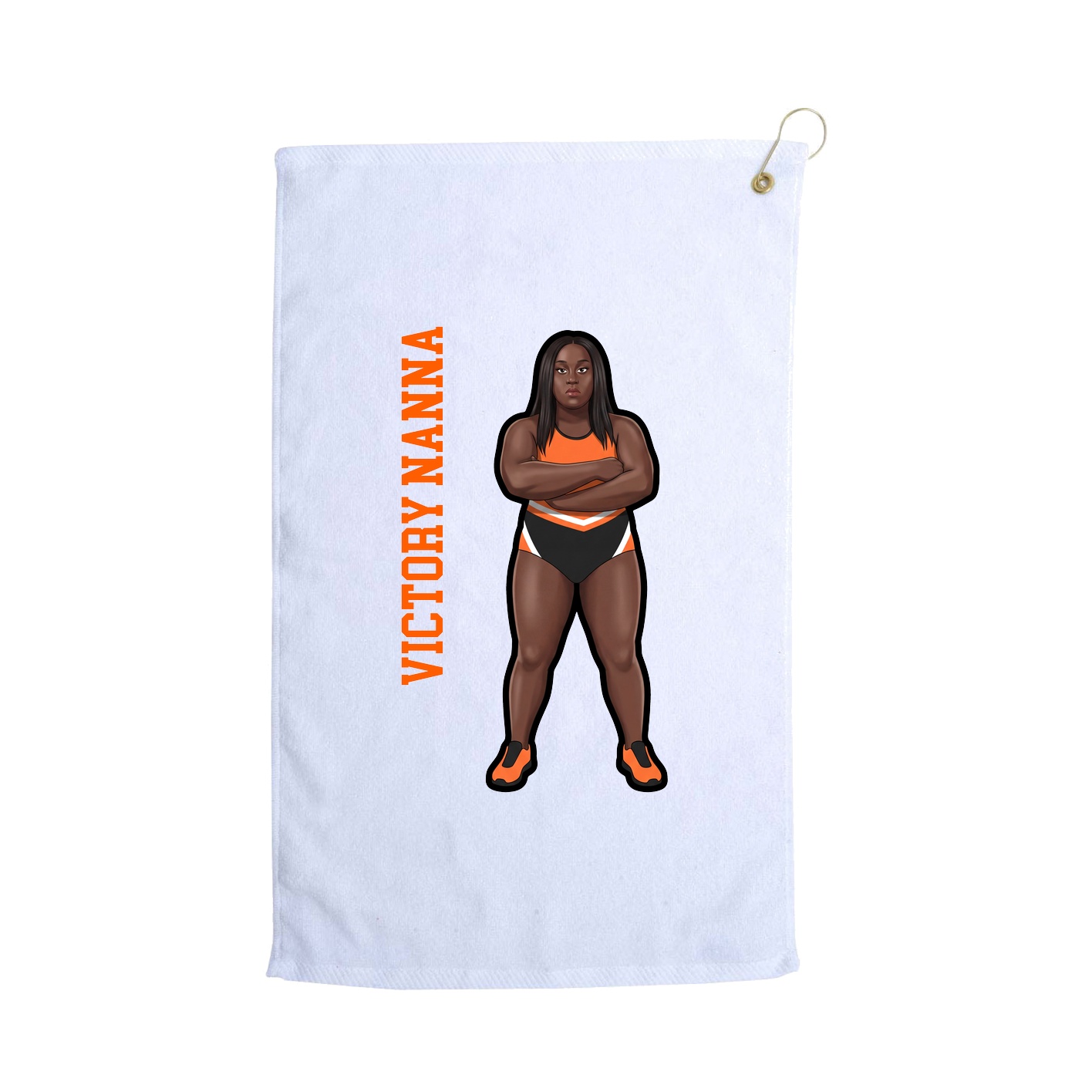 Golf Towel — Name Vertical in White
