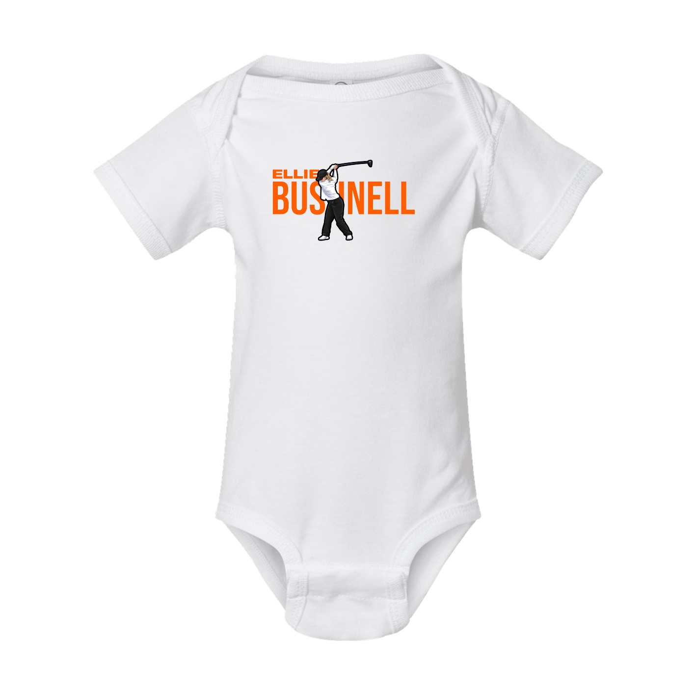 Baby Onesie — Player Name in White