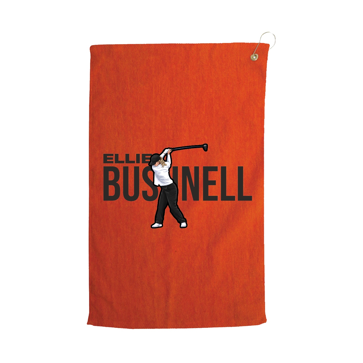 Golf Towel — Player Name in Orange