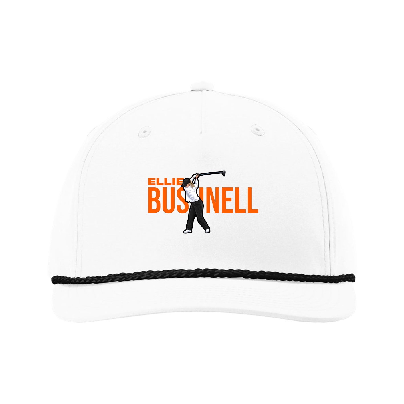 Five-Panel Classic Rope Cap — Player Name in White