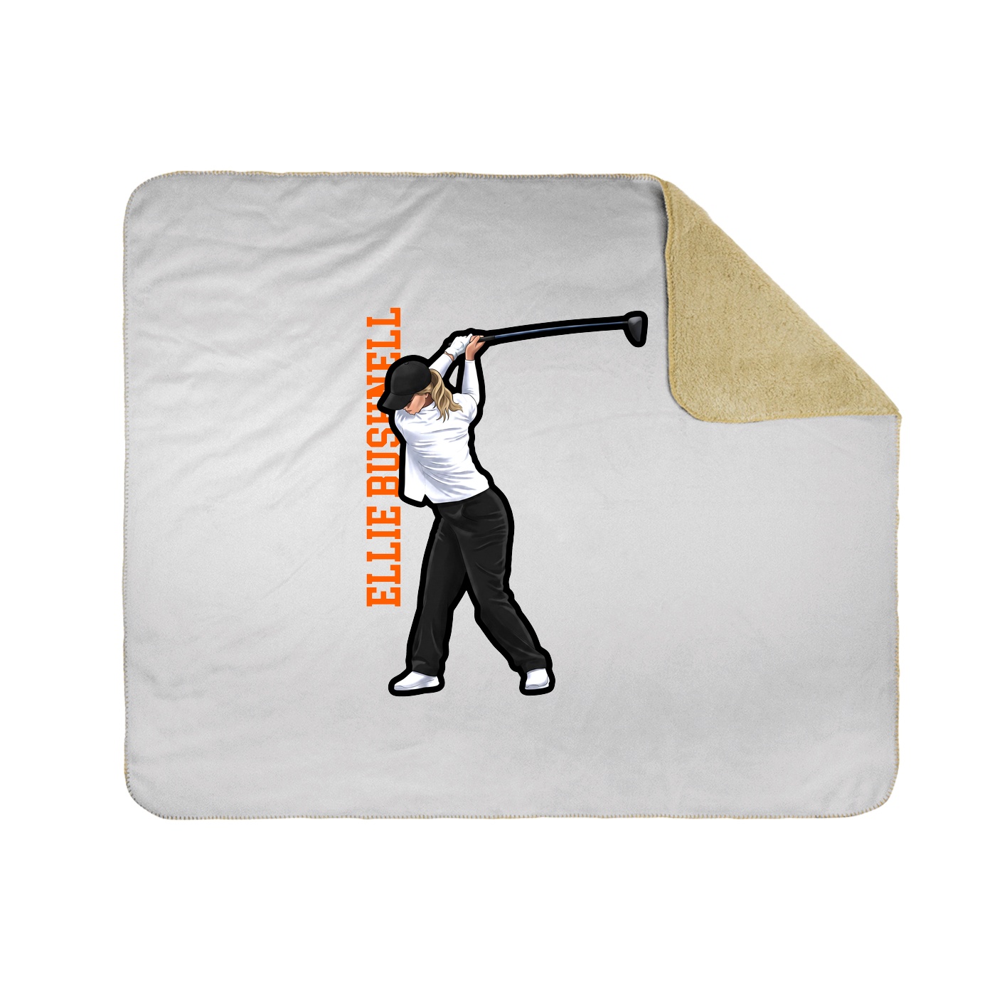 Throw Blanket — Name Vertical in White