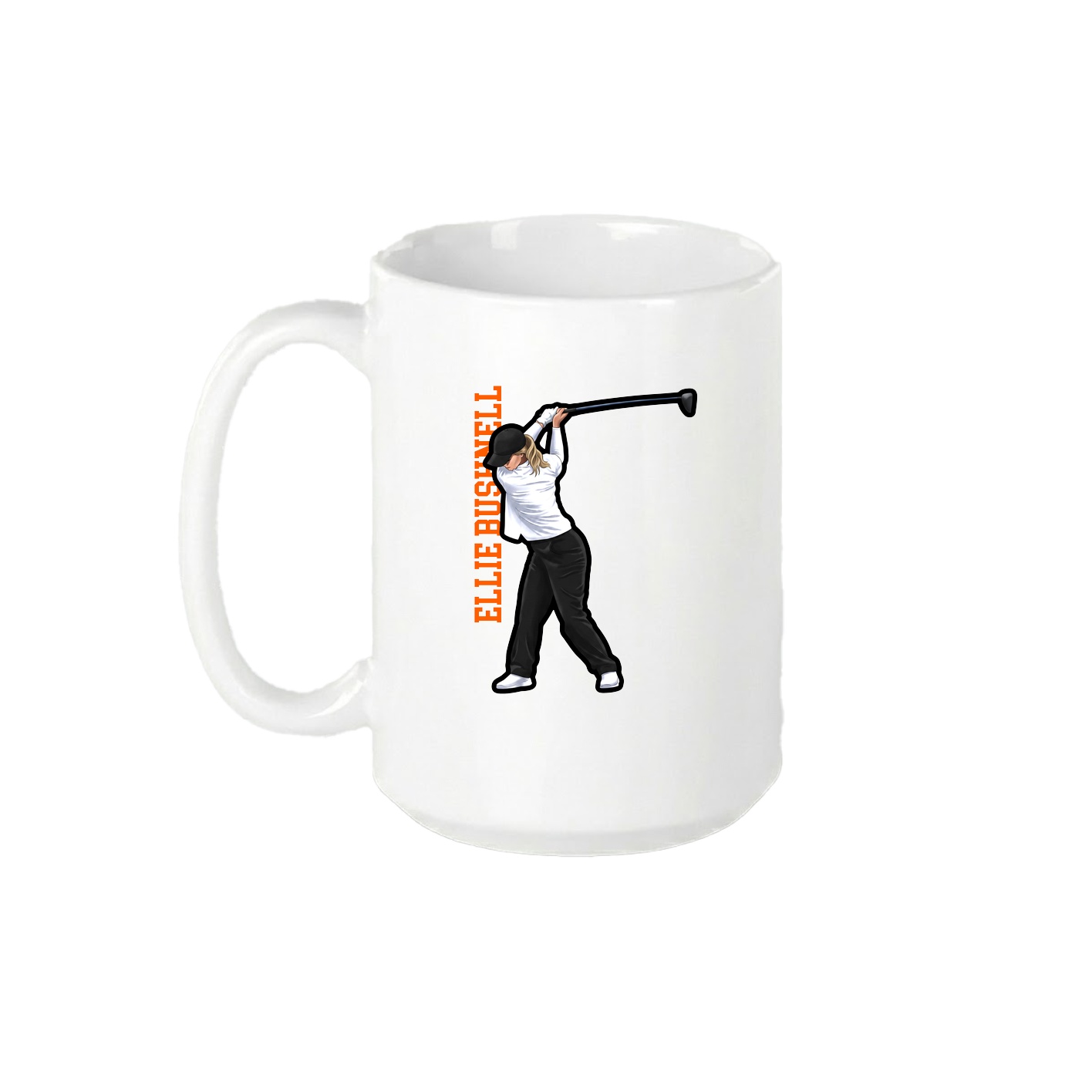 15oz Coffee Mug — Name Vertical in White