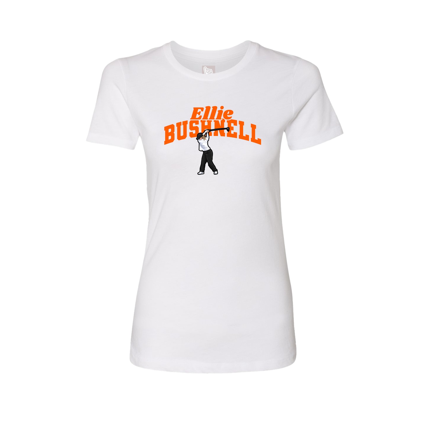 Fitted Women's Tee — Signature Arch in White